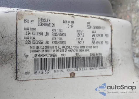 1997 Jeep Grand Cherokee Laredo/Tsi from USA, damaged, VIN 1J4FX58SXVC710886